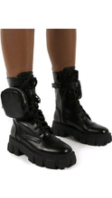 Load image into Gallery viewer, SOLID COLOR LACE-UP PLATFORM BOOTS
