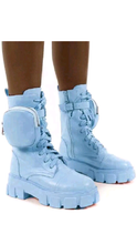 Load image into Gallery viewer, SOLID COLOR LACE-UP PLATFORM BOOTS
