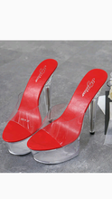 Load image into Gallery viewer, CLEAR ULTRA HIGH HEEL PLATFORM SLIPPERS
