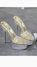 Load image into Gallery viewer, CLEAR ULTRA HIGH HEEL PLATFORM SLIPPERS
