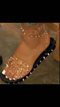 Load image into Gallery viewer, RIVET TRANSPARENT UPPER SANDALS
