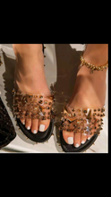 Load image into Gallery viewer, RIVET TRANSPARENT UPPER SANDALS
