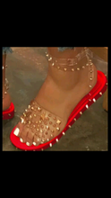 Load image into Gallery viewer, RIVET TRANSPARENT UPPER SANDALS
