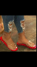 Load image into Gallery viewer, RIVET TRANSPARENT UPPER SANDALS
