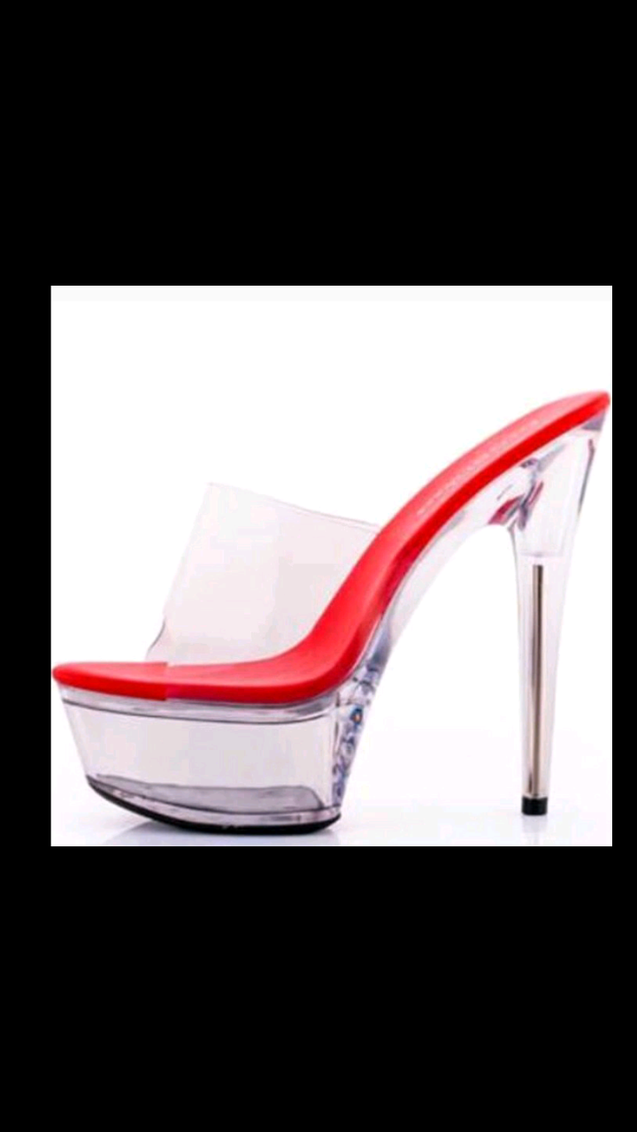 CLEAR ULTRA HIGH HEEL PLATFORM SLIPPERS
