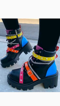 Load image into Gallery viewer, RIVET DECORATIVE BLOCK HEEL BOOTS
