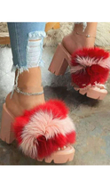 Load image into Gallery viewer, SUMMER PLUSH CASUAL HEEL SLIPPER SHOES

