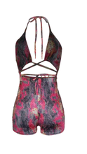 Load image into Gallery viewer, SEXY SLIM STRAP CUT OUT PAINTING PATTERN ROMPER
