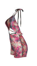 Load image into Gallery viewer, SEXY SLIM STRAP CUT OUT PAINTING PATTERN ROMPER
