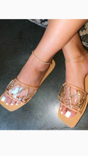 Load image into Gallery viewer, METAL DECORATIVE SQUARE TOE SLIPPERS
