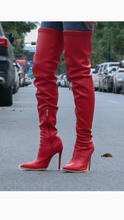 Load image into Gallery viewer, SEXY SOLID COLOR POINTED TOE OVER THE KNEE BOOTS
