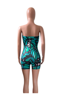 Load image into Gallery viewer, TUBE TOP GRAPHIC BUTTERFLY PRINT ROMPER
