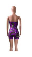 Load image into Gallery viewer, TUBE TOP GRAPHIC BUTTERFLY PRINT ROMPER
