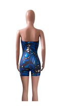 Load image into Gallery viewer, TUBE TOP GRAPHIC BUTTERFLY PRINT ROMPER
