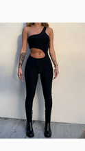 Load image into Gallery viewer, OBLIQUE SHOULDER CUT OUT JUMPSUIT
