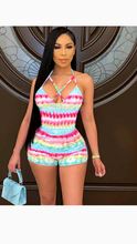 Load image into Gallery viewer, MULTI-COLOR TIE DYE COOL-SHOULDER ROMPER
