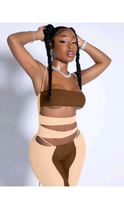Load image into Gallery viewer, SPAGHETTI STRAP COLOR CONTRAST HOLLOW OUT JUMPSUIT
