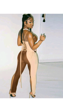 Load image into Gallery viewer, SPAGHETTI STRAP COLOR CONTRAST HOLLOW OUT JUMPSUIT
