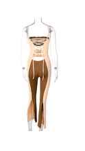 Load image into Gallery viewer, SPAGHETTI STRAP COLOR CONTRAST HOLLOW OUT JUMPSUIT
