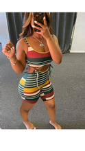 Load image into Gallery viewer, STRIPE PRINT CUT OUT ROMPERS
