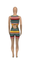 Load image into Gallery viewer, STRIPE PRINT CUT OUT ROMPERS
