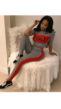 Load image into Gallery viewer, PLAID LETTER PRINT CROP TOP AND PANTS 2-PIECE SET
