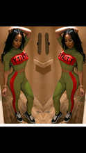 Load image into Gallery viewer, PLAID LETTER PRINT CROP TOP AND PANTS 2-PIECE SET
