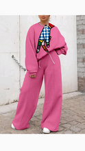 Load image into Gallery viewer, GRAPHIC PRINT SWEATSHIRT AND WIDE LEG TROUSERS 2-PIECE SET
