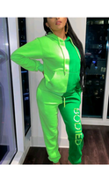Load image into Gallery viewer, CASUAL COLOR BLOCKING HOODED TOP AND PANTS 2-PIECE SET
