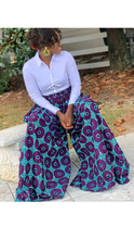 Load image into Gallery viewer, OFF SHOULDER CROP TOP AND WIDE-LEG PANTS GRAPHIC PRINT 2-PIECE SET
