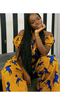 Load image into Gallery viewer, OFF SHOULDER CROP TOP AND WIDE-LEG PANTS GRAPHIC PRINT 2-PIECE SET

