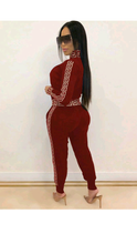 Load image into Gallery viewer, GEOMETRIC PRINT LONG-SLEEVE ZIPPER COAT AND PANTS 2-PIECE SET
