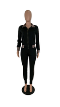 Load image into Gallery viewer, GEOMETRIC PRINT LONG-SLEEVE ZIPPER COAT AND PANTS 2-PIECE SET
