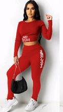 Load image into Gallery viewer, LETTER PRINT BACKLESS TOP AND PANTS 2-PIECE SET
