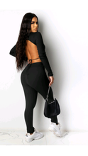 Load image into Gallery viewer, LETTER PRINT BACKLESS TOP AND PANTS 2-PIECE SET
