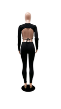 Load image into Gallery viewer, LETTER PRINT BACKLESS TOP AND PANTS 2-PIECE SET
