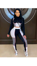 Load image into Gallery viewer, COLOR BLOCKING TOP AND PANTS 2-PIECE SET
