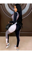 Load image into Gallery viewer, COLOR BLOCKING TOP AND PANTS 2-PIECE SET
