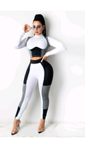 Load image into Gallery viewer, COLOR BLOCKING TOP AND PANTS 2-PIECE SET

