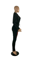 Load image into Gallery viewer, COLOR BLOCKING LACE-UP TOP AND PANTS 2-PIECE SET
