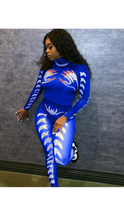 Load image into Gallery viewer, GRAPHIC PRINT TURTLE NECK TOP AND PANTS 2-PIECE SET
