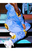 Load image into Gallery viewer, CASUAL TYE-DYE SMILEY FACE PRINTED HOODIE AND SWEATPANTS 2-PIECE SET
