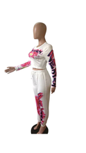 Load image into Gallery viewer, CASUAL LETTER PRINT TOP AND PANTS 2-PIECE SET
