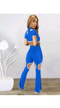 Load image into Gallery viewer, ROUND NECKLINE COOL-SHOULDER TOP AND CUT-OUT PANTS 2-PIECE SET

