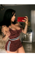 Load image into Gallery viewer, FLANNEL CAMISOLE AND STRIP HIGH-WAISTED SHORTS SET
