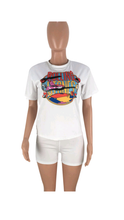 Load image into Gallery viewer, LETTER PRINT ROUND NECKLINE SHORT-SLEEVE TEE AND SHORTS SET
