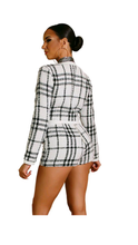 Load image into Gallery viewer, PLAID PATTERN CROPPED CARDIGAN SHORTS 2-PIECE SET

