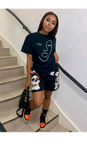 Load image into Gallery viewer, GRAPHIC PRINT T-SHIRT AND SHORTS SET

