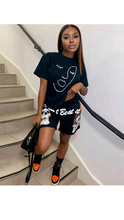 Load image into Gallery viewer, GRAPHIC PRINT T-SHIRT AND SHORTS SET
