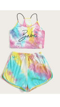 Load image into Gallery viewer, TYE-DYE PRINT CAMISOLE AND SHORTS 2-PIECE SET
